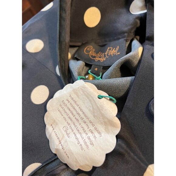 Anthropologie Claudia Patel SILK Top 4 Polka Dot Statement Sleeves NWT - Picture 10 of 14